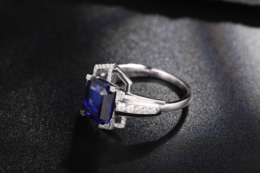 18K Gold Lab - Grown Sapphire Ring A – JSABR181621A