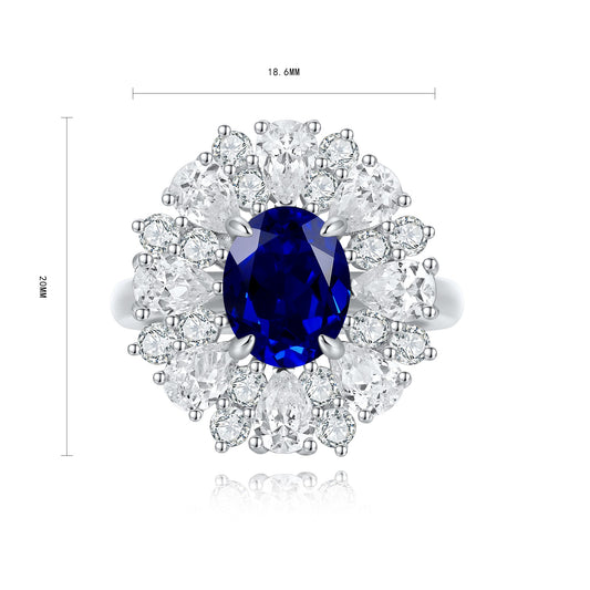Sterling Silver Lab - Grown Sapphire Ring A – JSABR253Y