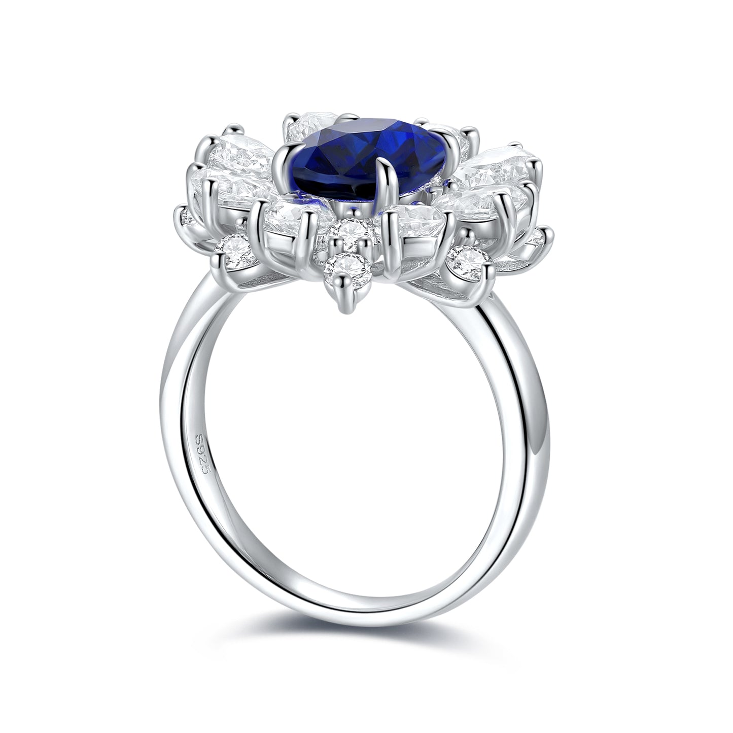 Sterling Silver Lab - Grown Sapphire Ring A – JSABR253Y