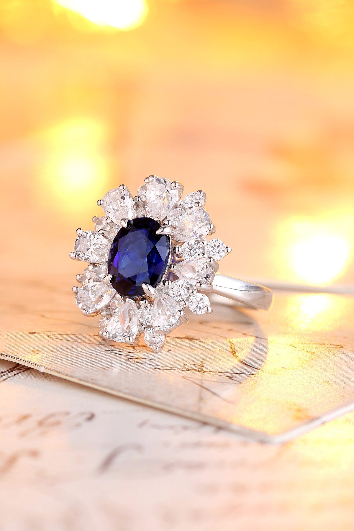 Sterling Silver Lab - Grown Sapphire Ring A – JSABR253Y