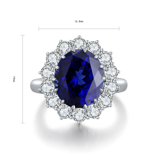 Sterling Silver Lab - Grown Sapphire Ring W – JSABR1272Y