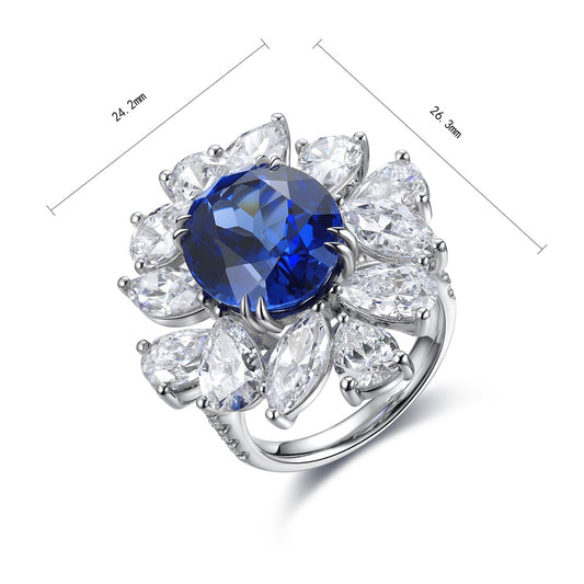 Sterling Silver Lab - Grown Sapphire Ring A – JSABR238Y