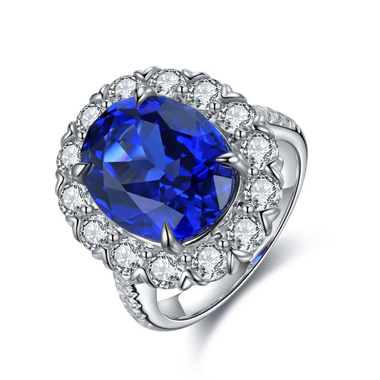 Sterling Silver Lab - Grown Sapphire Ring W – JSABR201Y