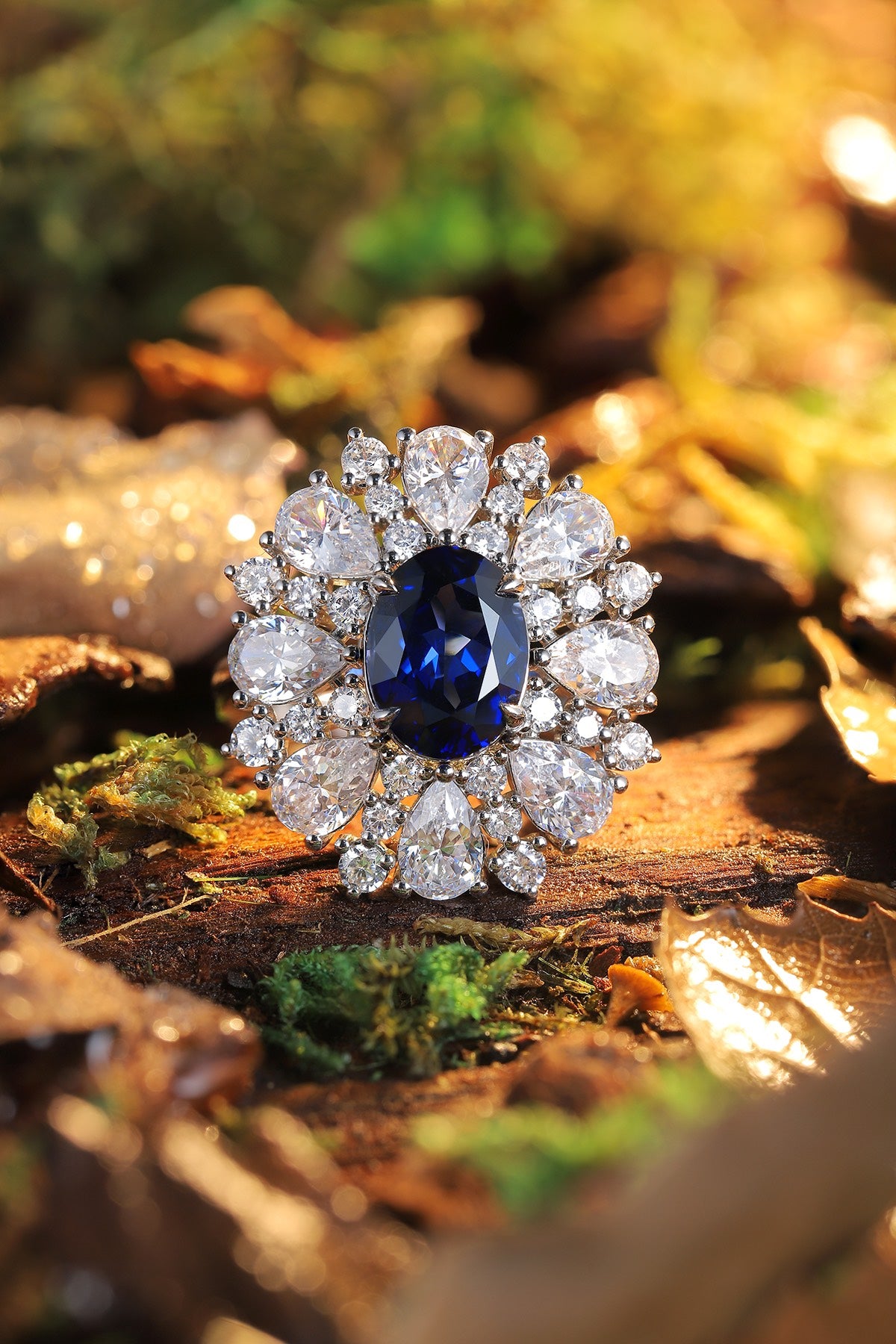 Sterling Silver Lab - Grown Sapphire Ring A – JSABR195Y