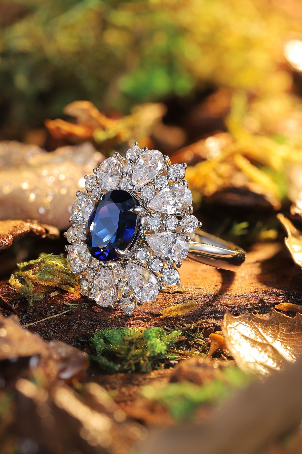 Sterling Silver Lab - Grown Sapphire Ring A – JSABR195Y