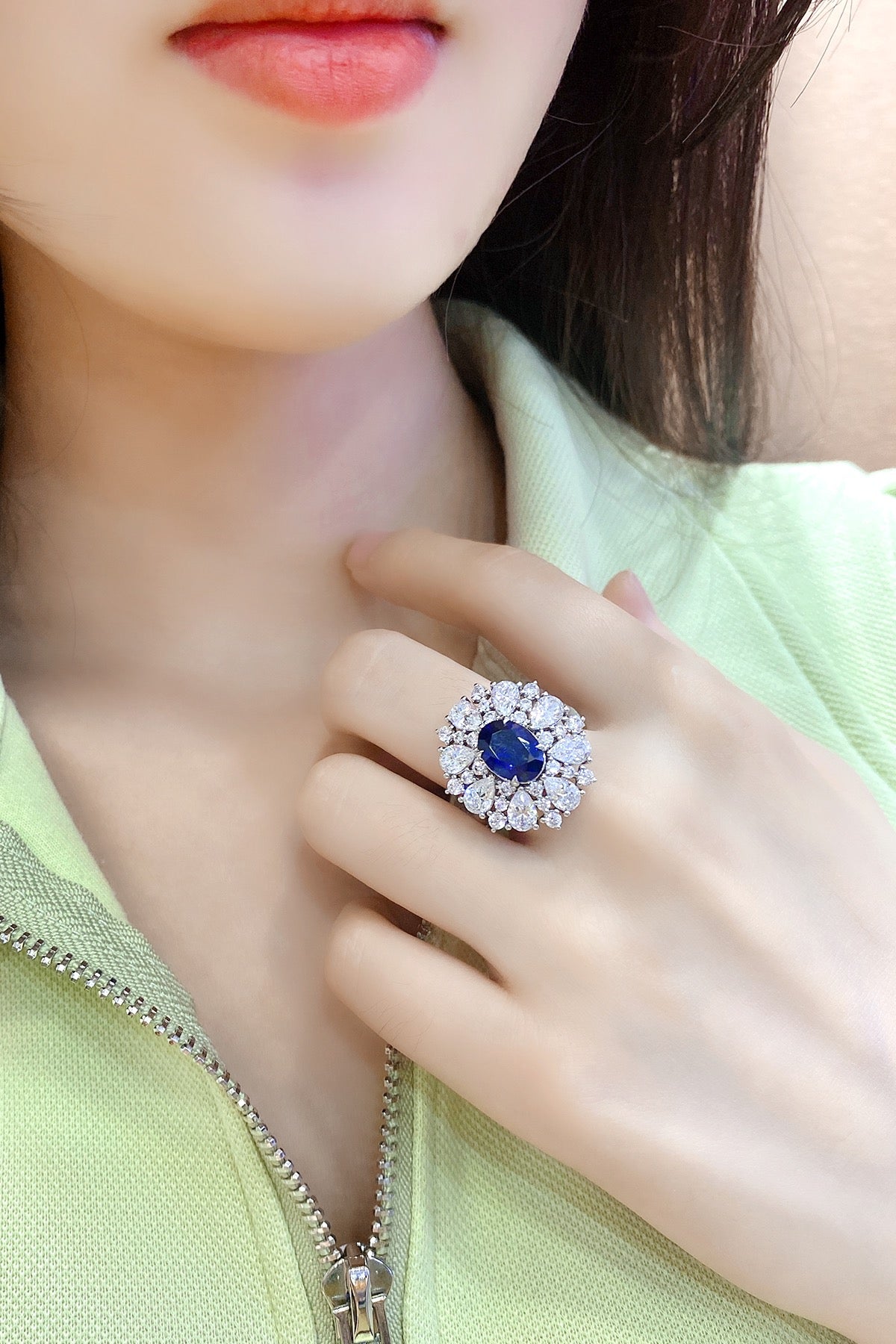 Sterling Silver Lab - Grown Sapphire Ring A – JSABR195Y