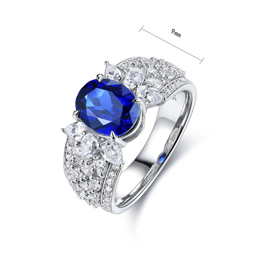 Sterling Silver Lab - Grown Sapphire Ring W – JSABR193Y