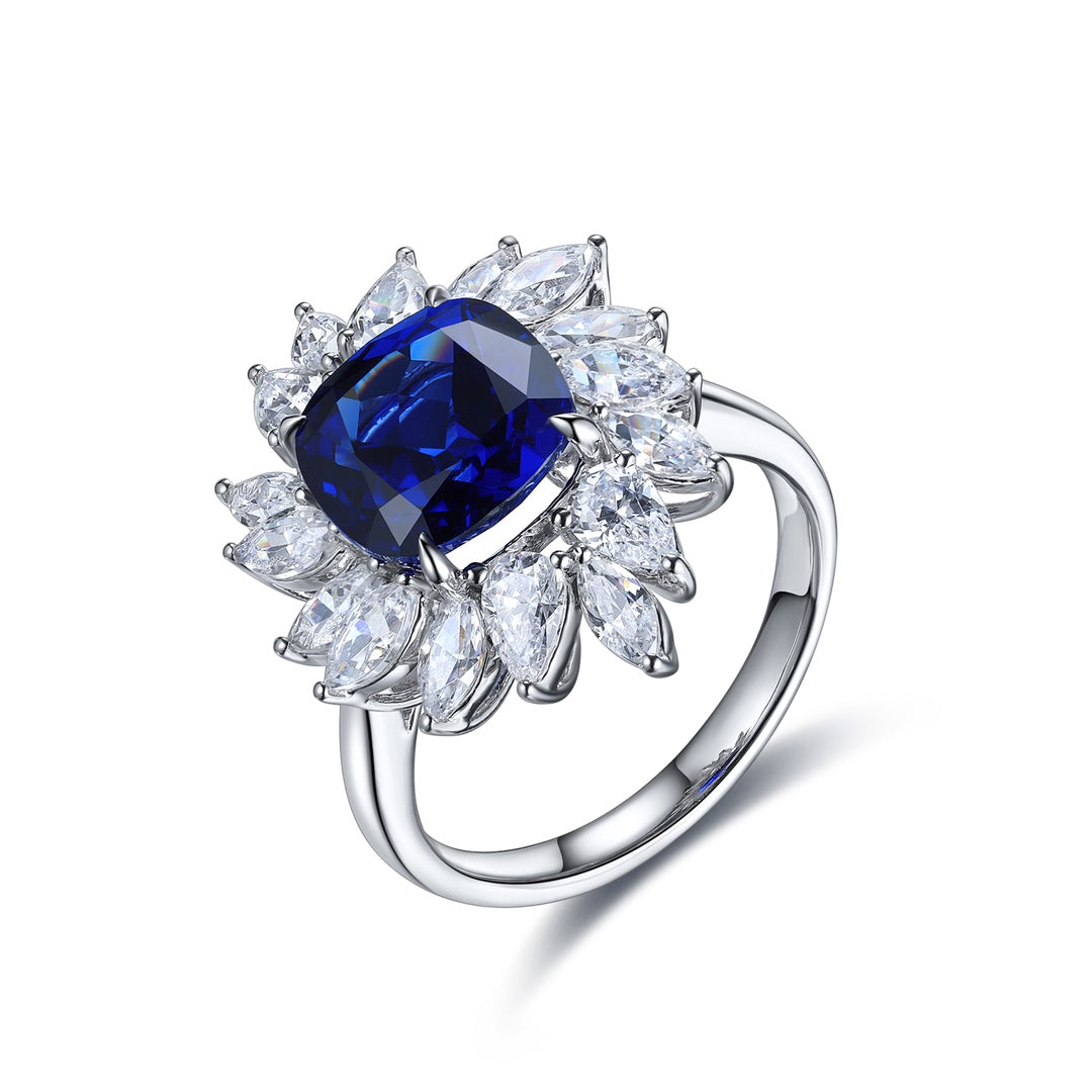 Sterling Silver Lab - Grown Sapphire Ring W – JSABB187Y