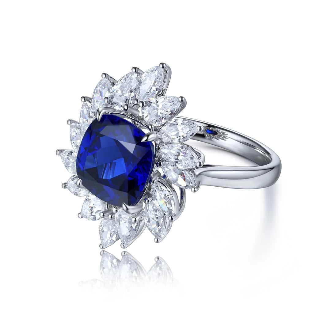 Sterling Silver Lab - Grown Sapphire Ring W – JSABB187Y