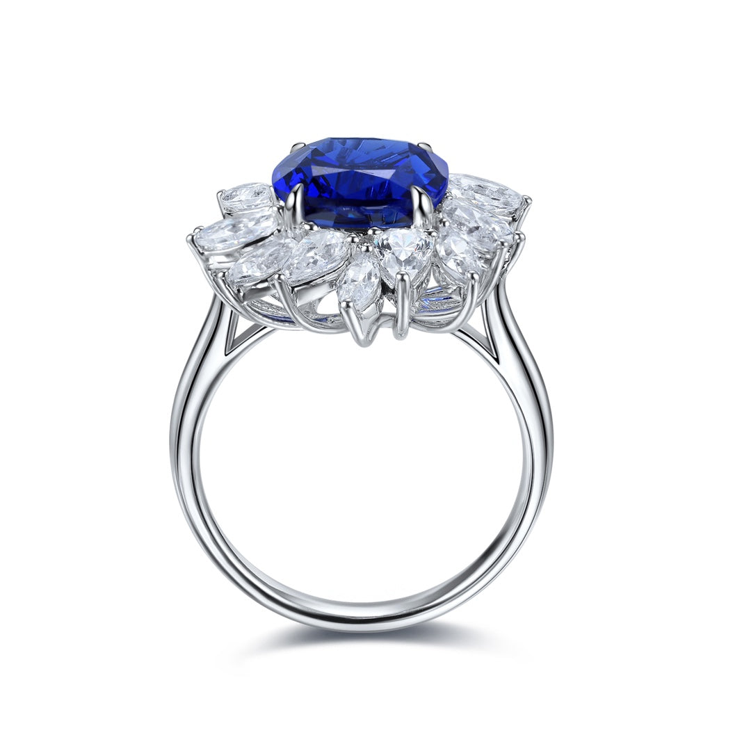 Sterling Silver Lab - Grown Sapphire Ring W – JSABB187Y