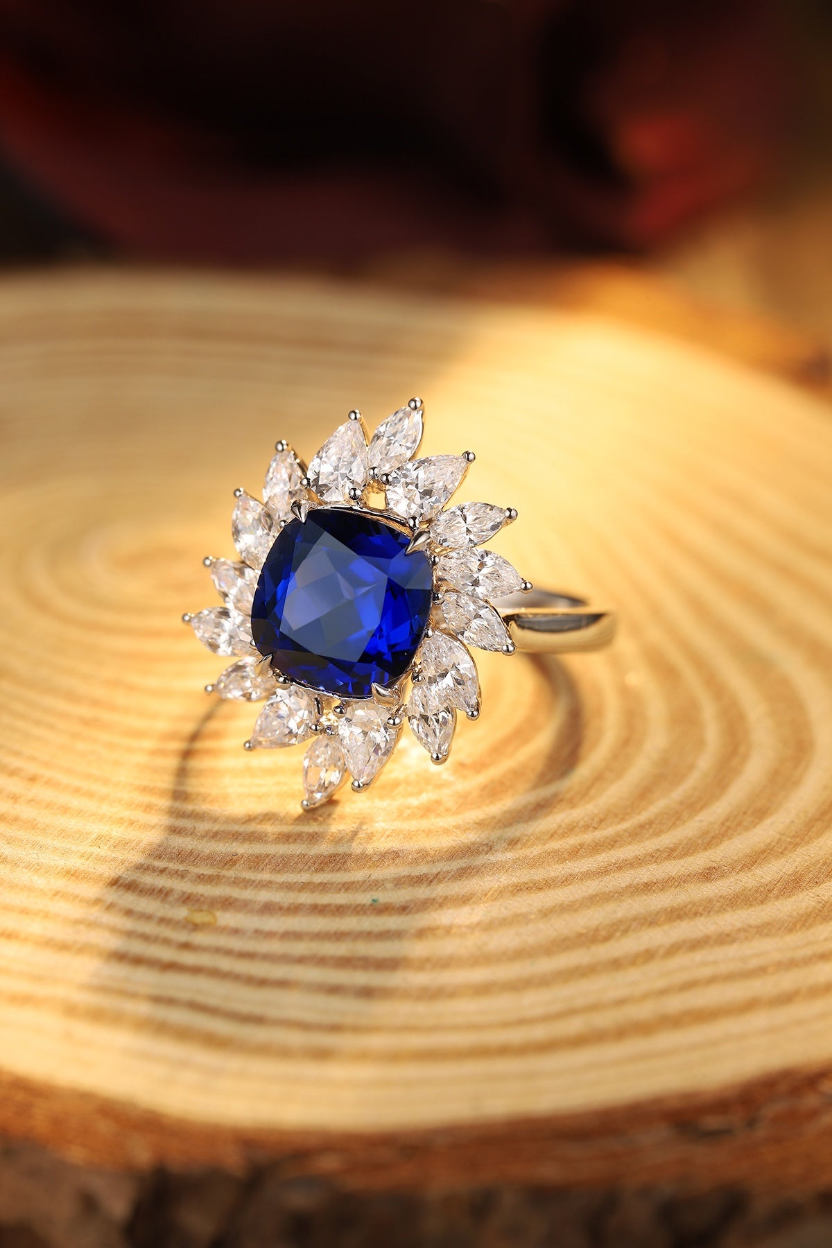 Sterling Silver Lab - Grown Sapphire Ring W – JSABB187Y