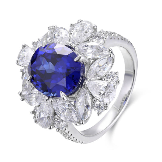 Sterling Silver Lab - Grown Sapphire Ring W – JSABR147Y