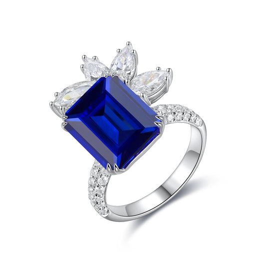 Sterling Silver Lab - Grown Sapphire Ring W – JSABR135Y