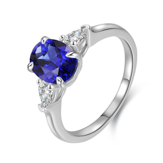 Sterling Silver Lab - Grown Sapphire Ring W – JSEGR130Y