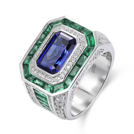 Sterling Silver Lab - Grown Sapphire Ring A – JSABR232Y