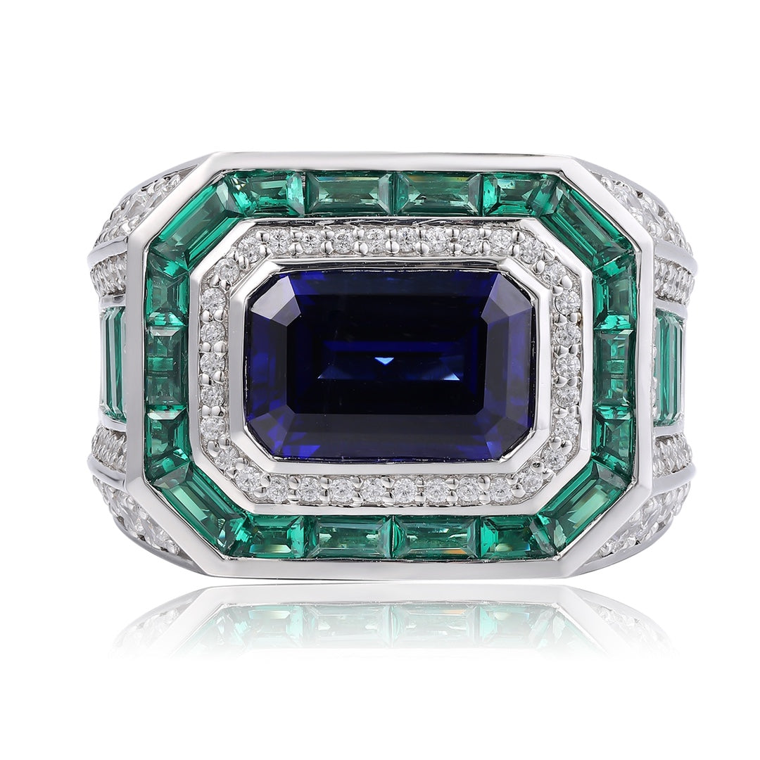 Sterling Silver Lab - Grown Sapphire Ring A – JSABR232Y
