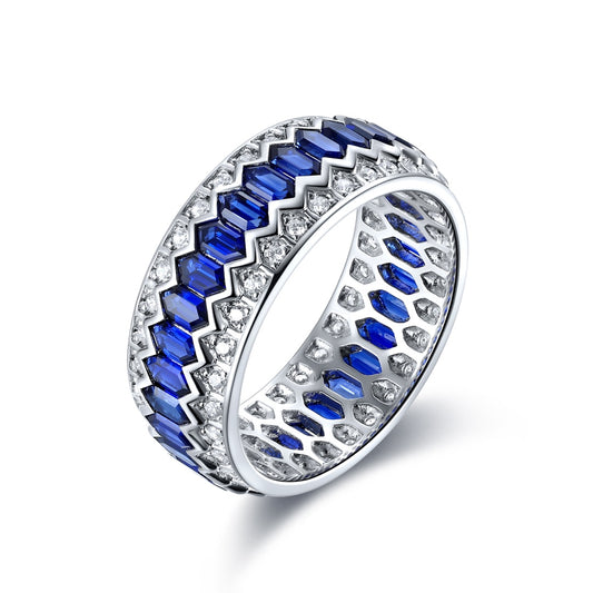 Sterling Silver Lab - Grown Sapphire Ring A – PR177-A