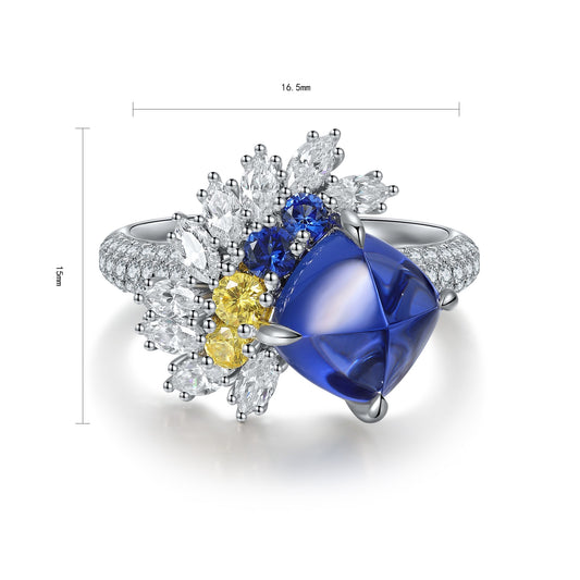 Sterling Silver Lab - Grown Sapphire Ring A – JSABR491Y