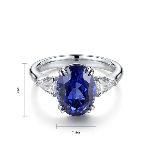 Sterling Silver Lab - Grown Sapphire Ring W – JSABR222Y