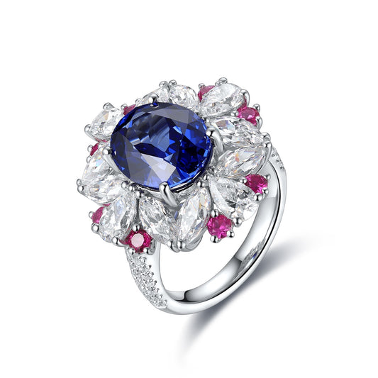Sterling Silver Lab - Grown Sapphire Ring W – JSABR147Y