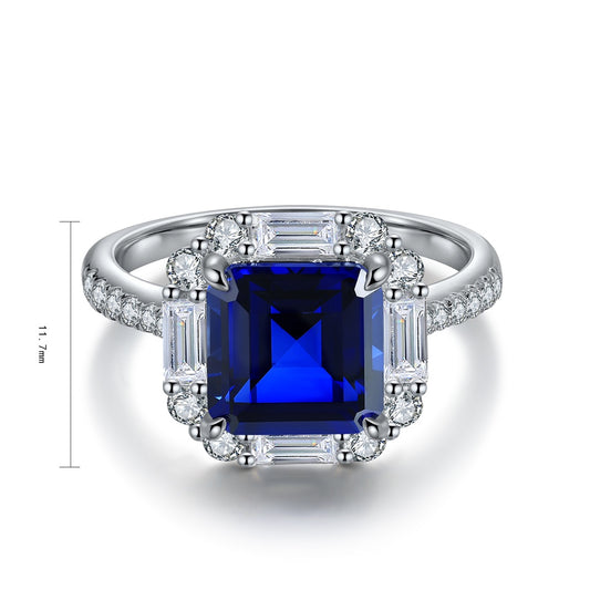 Sterling Silver Lab - Grown Sapphire Ring W – JSABR116Y