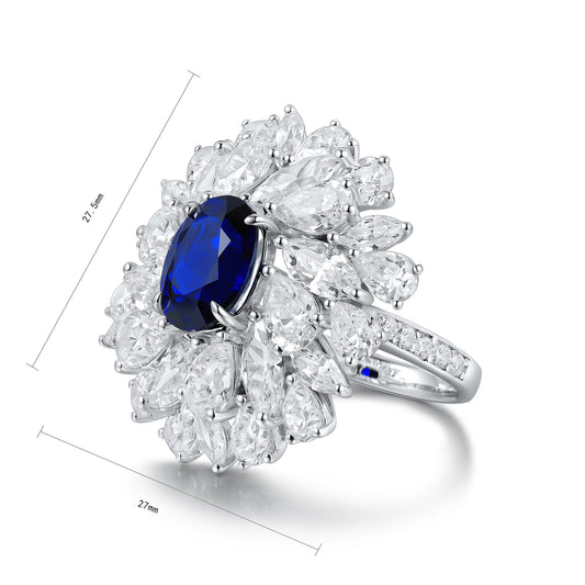 Sterling Silver Lab - Grown Sapphire Ring A – JSABR92696