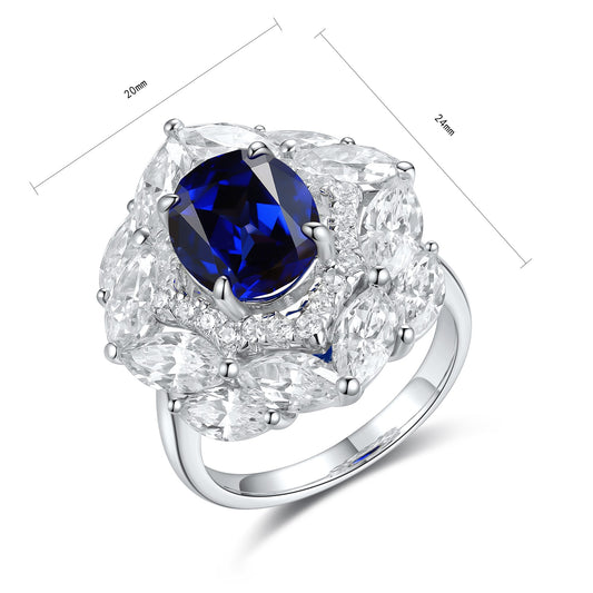Sterling Silver Lab - Grown Sapphire Ring A – JSABR92554