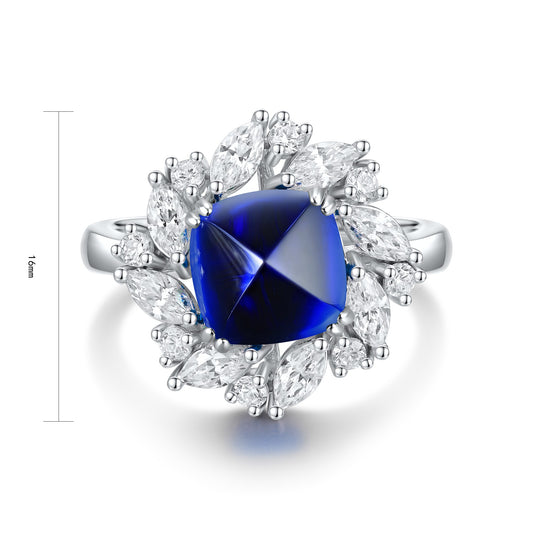 Sterling Silver Lab - Grown Sapphire Ring A – JSABR934Y