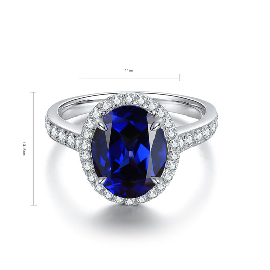 Sterling Silver Lab - Grown Sapphire Ring A – JSABR689Y