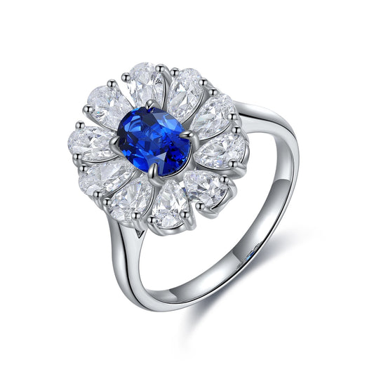 Sterling Silver Lab - Grown Sapphire Ring A – JSABR676Y