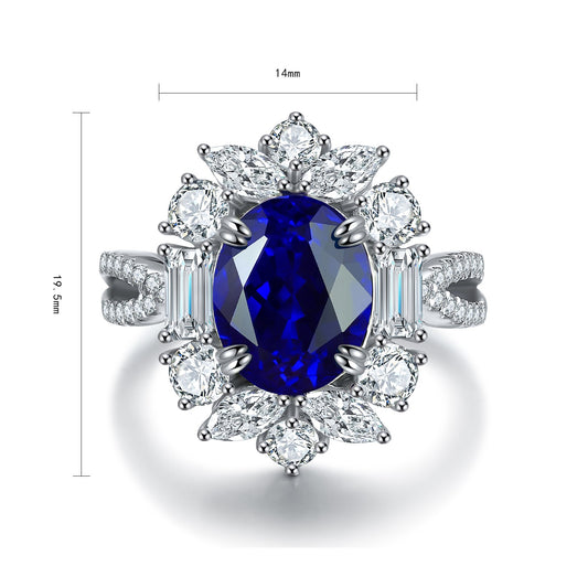 Sterling Silver Lab - Grown Sapphire Ring A – JSABR504Y