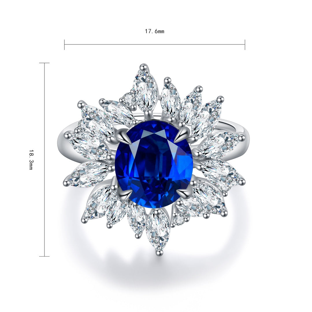 Sterling Silver Lab - Grown Sapphire Ring A – JSABR270Y