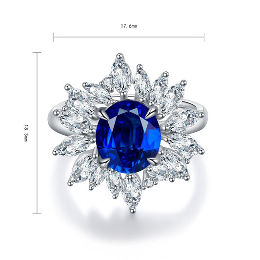 Sterling Silver Lab - Grown Sapphire Ring A – JSABR270Y