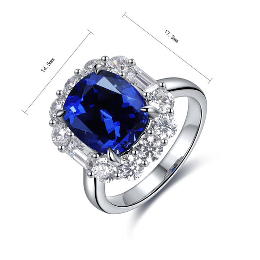 Sterling Silver Lab - Grown Sapphire Ring A – JSABR219Y