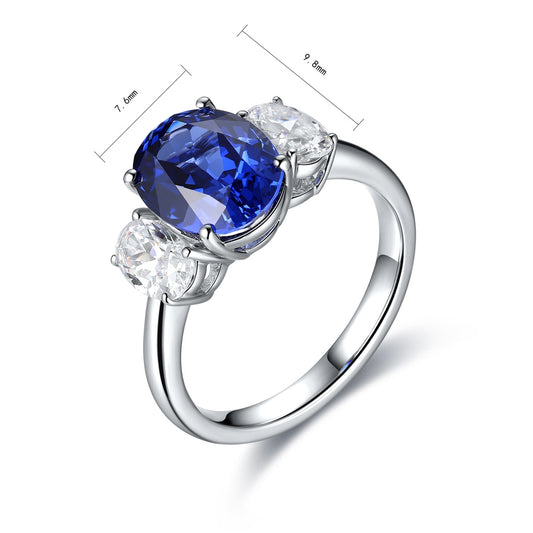 Sterling Silver Lab - Grown Sapphire Ring W – JSABR218Y