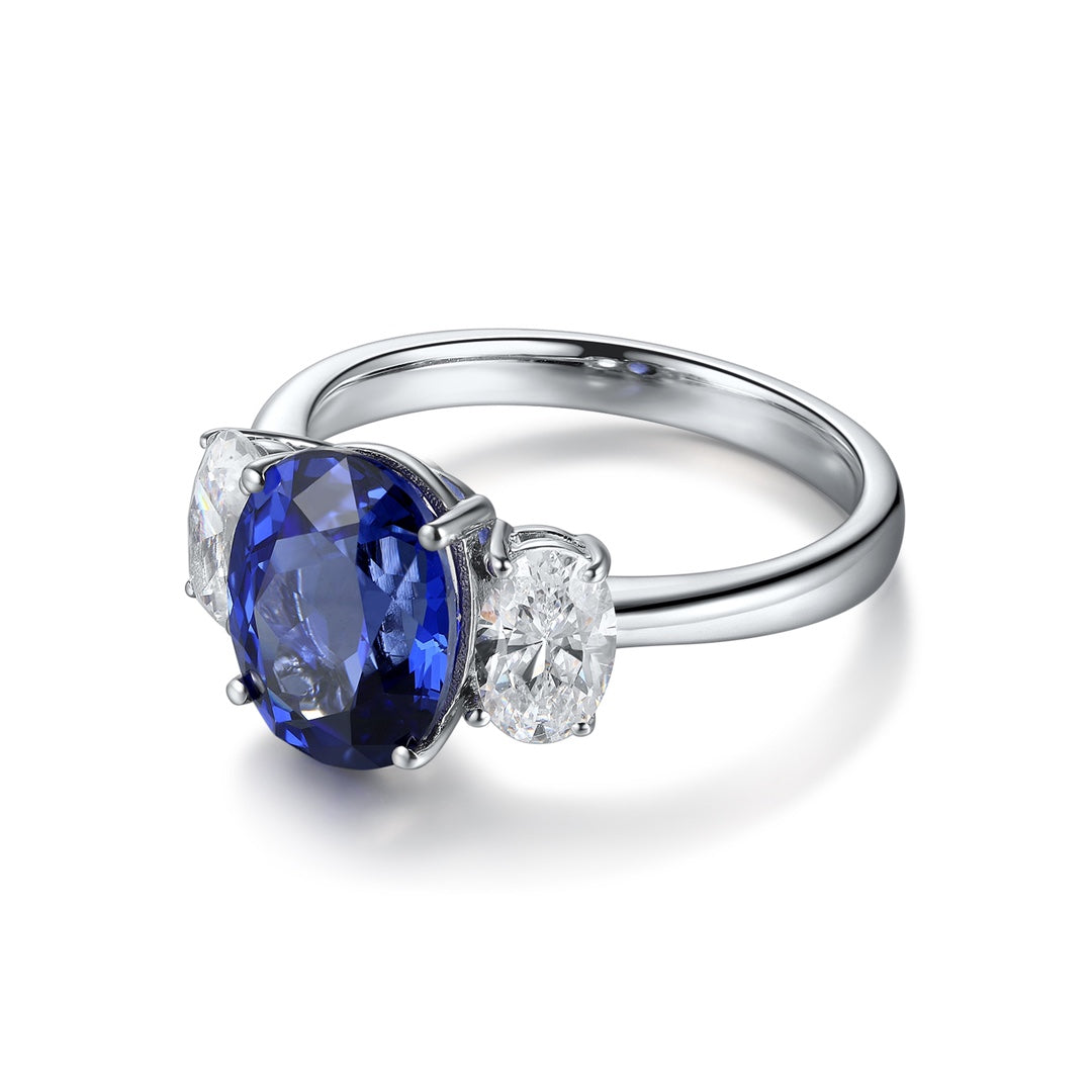Sterling Silver Lab - Grown Sapphire Ring W – JSABR218Y