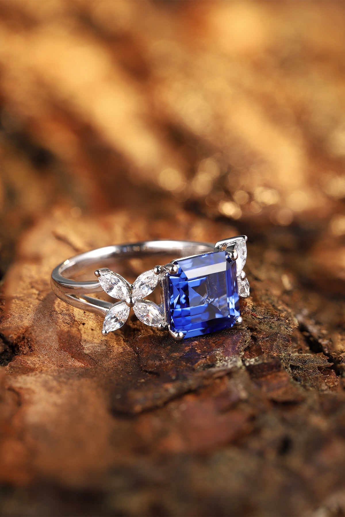 Sterling Silver Lab - Grown Sapphire Ring A – JSABR217Y