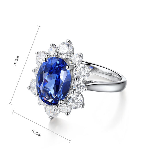 Sterling Silver Lab - Grown Sapphire Ring W – JSABR214Y