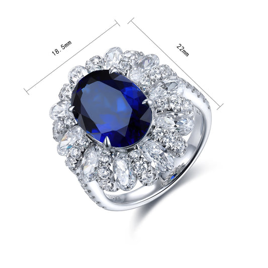 Sterling Silver Lab - Grown Sapphire Ring W – JSABR191Y