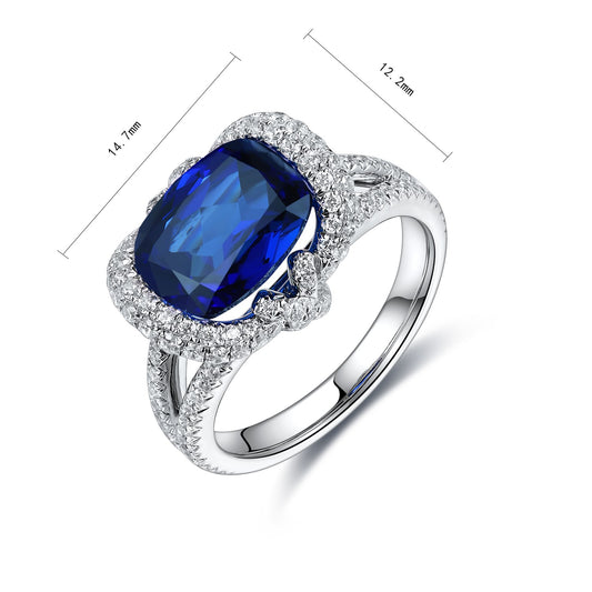 Sterling Silver Lab - Grown Sapphire Ring W – JSABR188Y