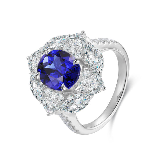 Sterling Silver Lab - Grown Sapphire Ring A – JSABR185Y