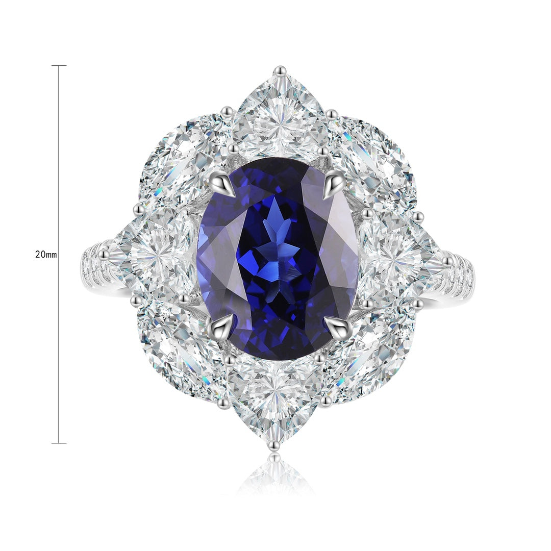 Sterling Silver Lab - Grown Sapphire Ring A – JSABR185Y