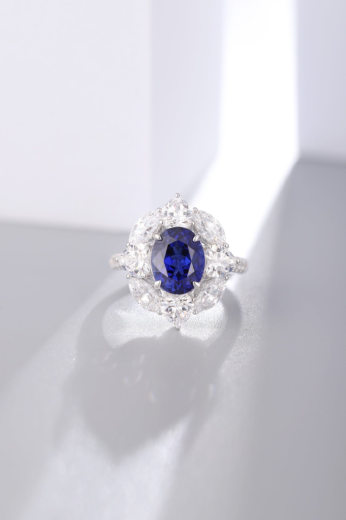 Sterling Silver Lab - Grown Sapphire Ring A – JSABR185Y