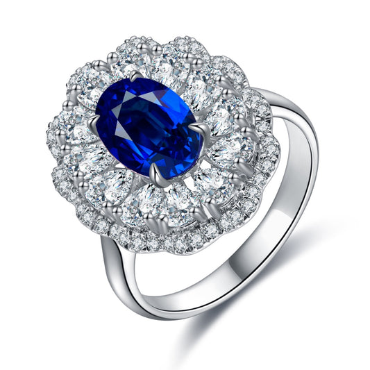 Sterling Silver Lab - Grown Sapphire Ring A – JSABR176Y