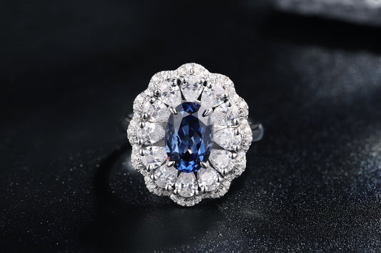 Sterling Silver Lab - Grown Sapphire Ring A – JSABR176Y
