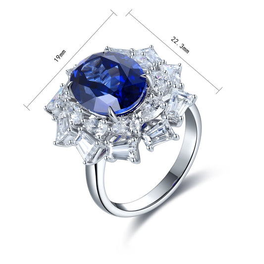 Sterling Silver Lab - Grown Sapphire Ring A – JSABR150Y