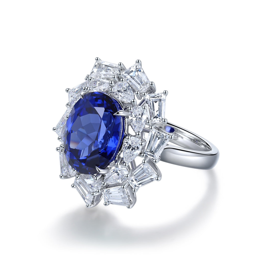 Sterling Silver Lab - Grown Sapphire Ring A – JSABR150Y