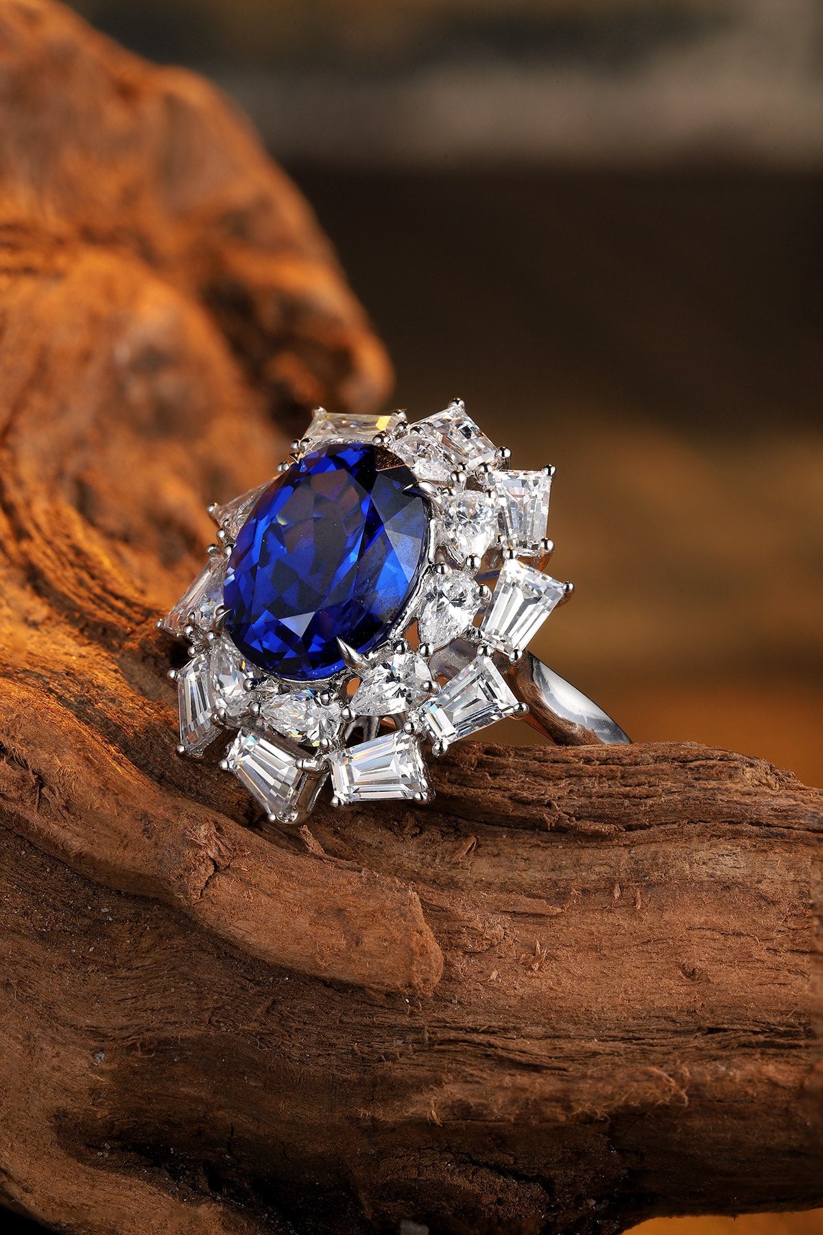 Sterling Silver Lab - Grown Sapphire Ring A – JSABR150Y
