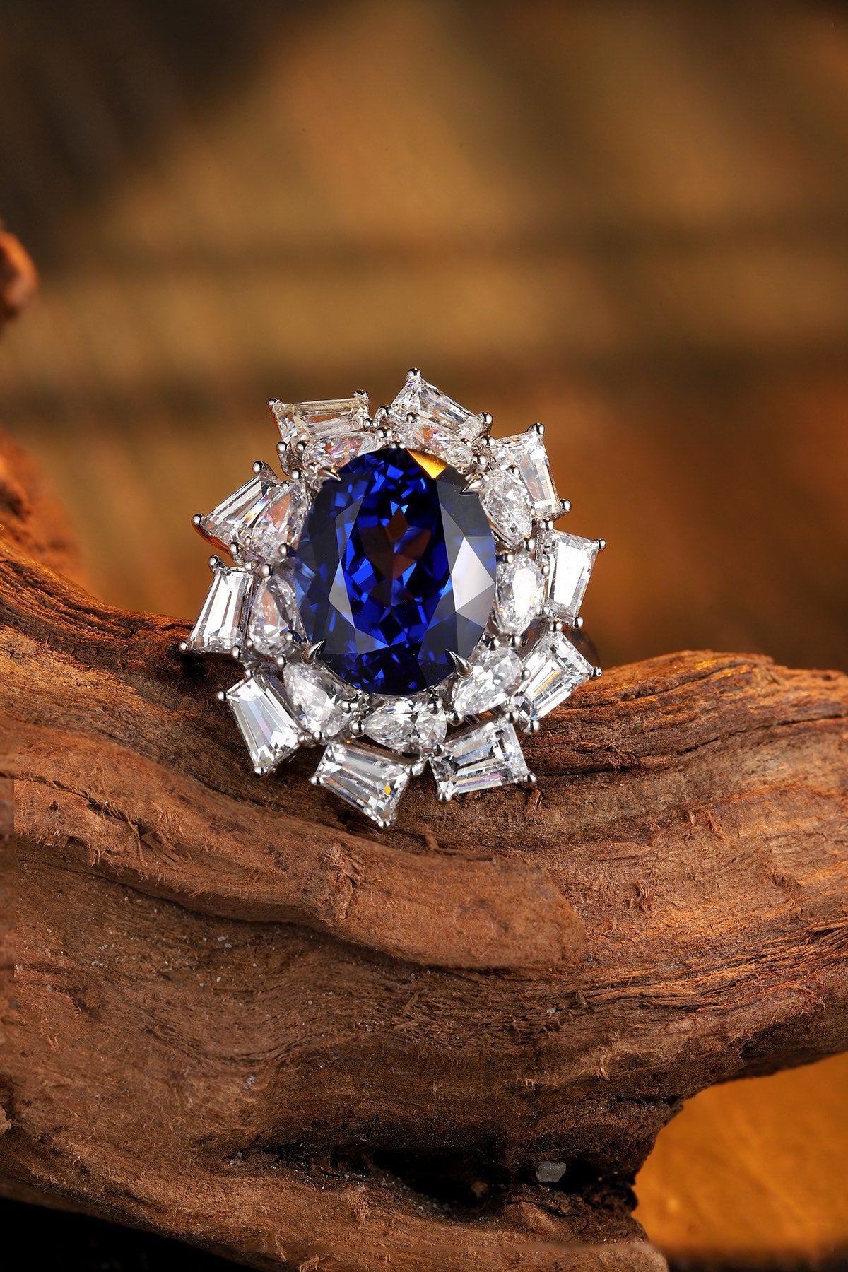 Sterling Silver Lab - Grown Sapphire Ring A – JSABR150Y