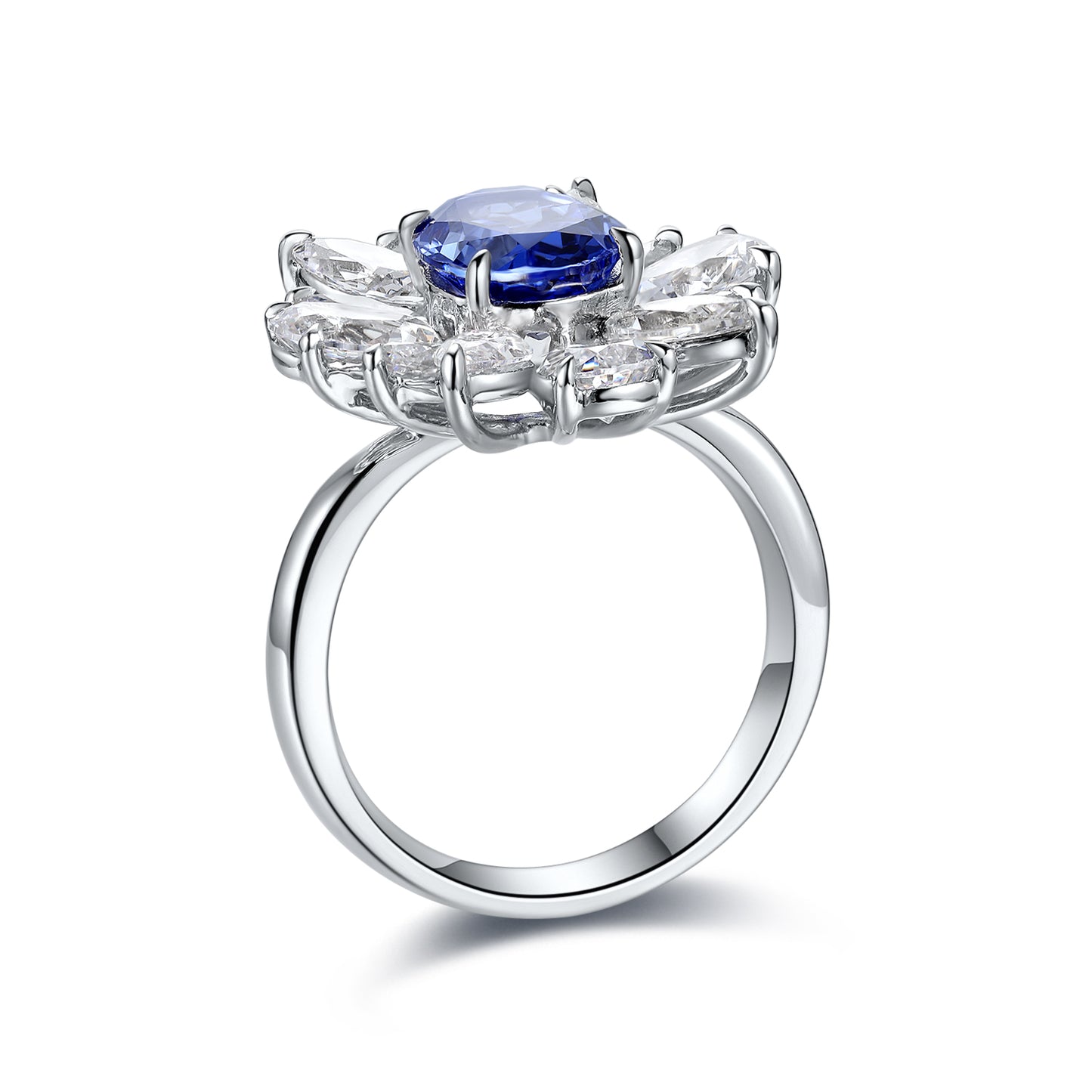 Sterling Silver Lab - Grown Sapphire Ring A – JSABR144Y